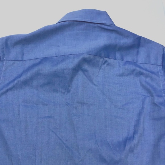 ETON  Slim herringbone  blue  colour , cotton  shirt Sz 15 /38 made in Europe - Picture 2 of 11